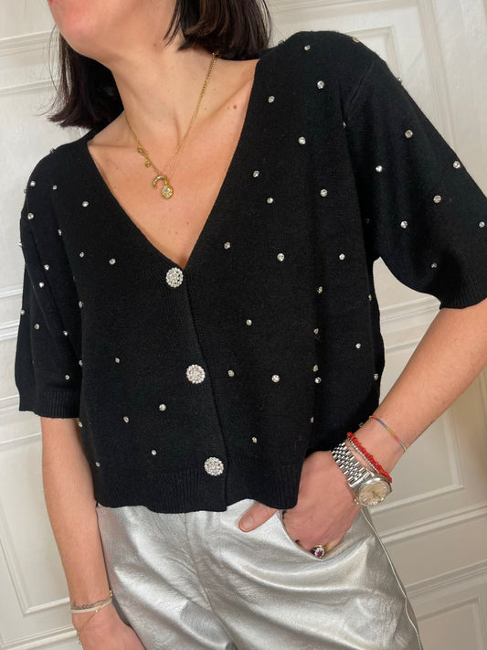 Pull strass e bottoni gioiello - Kikisix