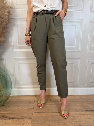 Pantalone chino verde militare - Kikisix