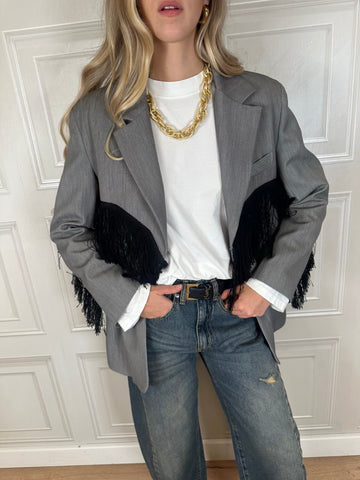 Giacca Blazer Frange Grigio - Vicolo
