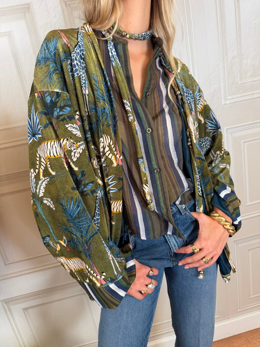 Giacca Kimono Ciniglia Jungle - Nomad Haveone