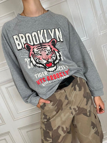 Felpa tigre Brooklyn grigio - SusyMix