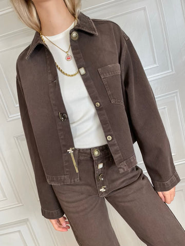Giacca in denim cioccolato - Vicolo