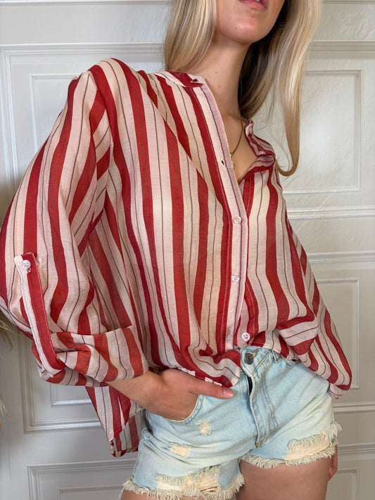 Camicia righe rosa e rosso - Haveone