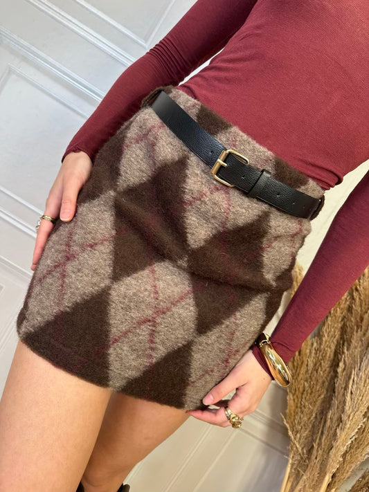 Minigonna in pannetto losanghe - Haveone