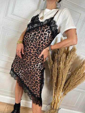 Abito lingerie maculato asimmetrico - Vicolo