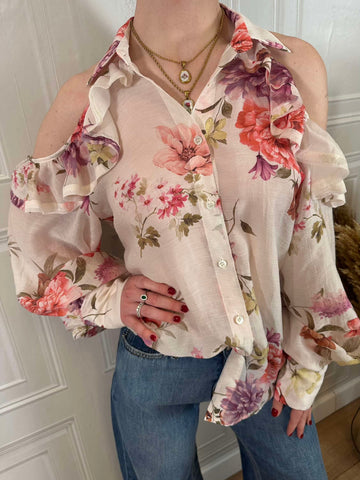 Camicia fiori cut out - Vicolo