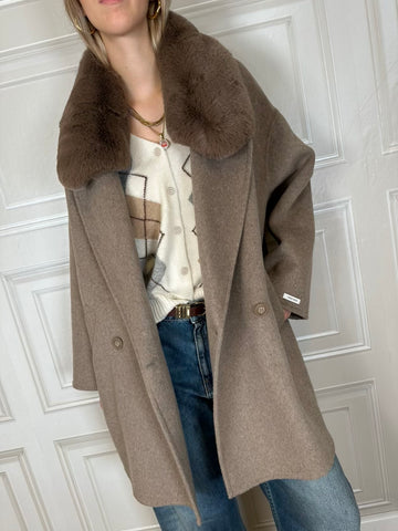Cappotto collo ecopelliccia Hand Made - Haveone