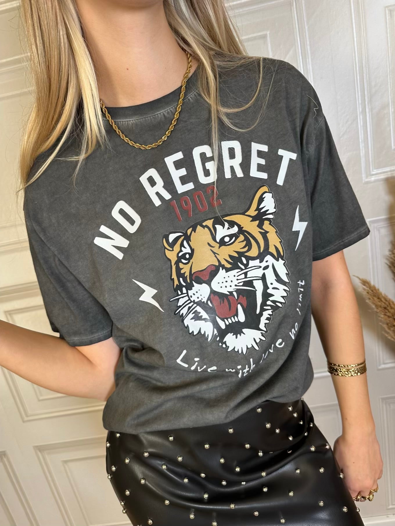 T-shirt tigre No Regret - Haveone