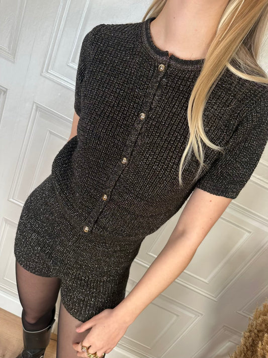 Cardigan bottoni maglia lurex - Kikisix