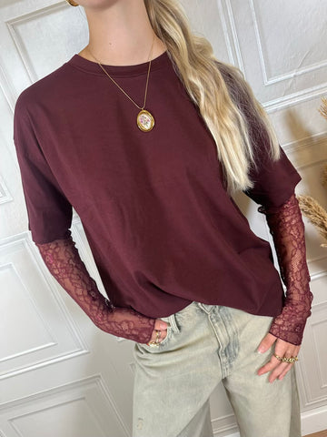 T-shirt manica pizzo - SusyMix