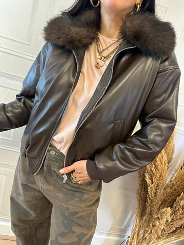 Bomber ecopelle moro - SusyMix