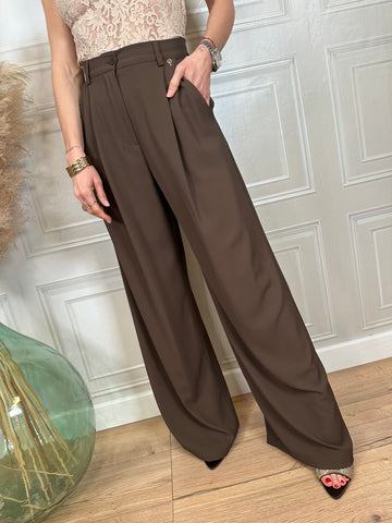 Pantaloni a gamba larga con piega - Philia Loft