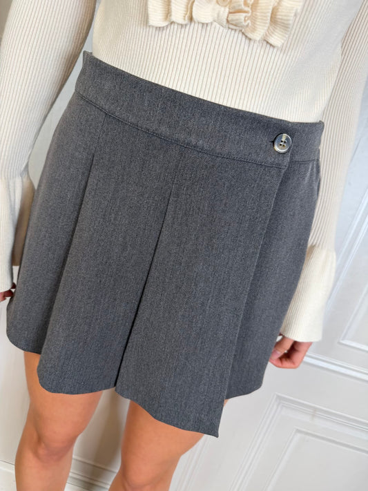 Gonna Shorts pinces e bottone grigio - SusyMix