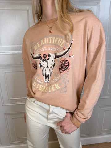 Felpa Beautiful Disaster rosa - Haveone