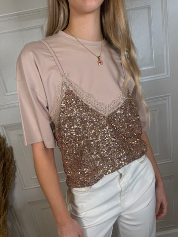 T-shirt top paillettes - SusyMix