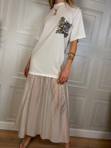 Abito T-shirt tasca paillettes - Tensione In