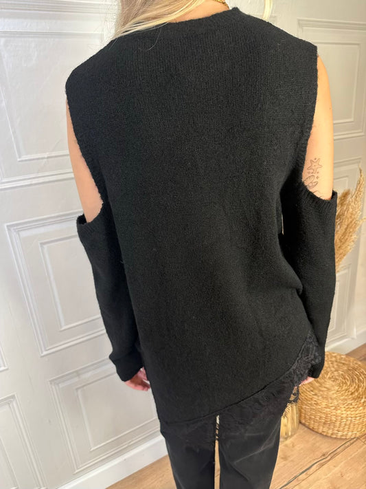 Maglia cut out pizzo - HaveOne