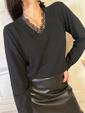 Pull scollo V pizzo - Vicolo