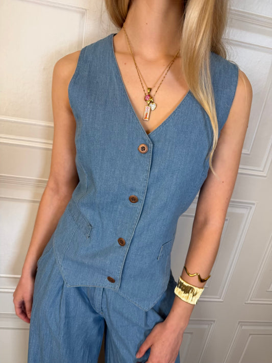 Gilet chambray - Kikisix