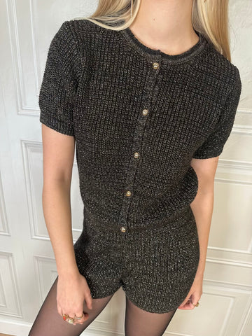 Cardigan bottoni maglia lurex - Kikisix