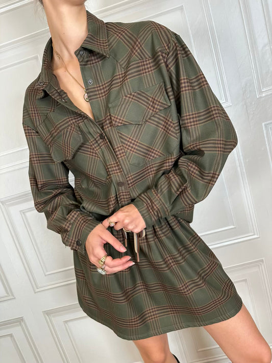 Camicia over check verde - Kikisix