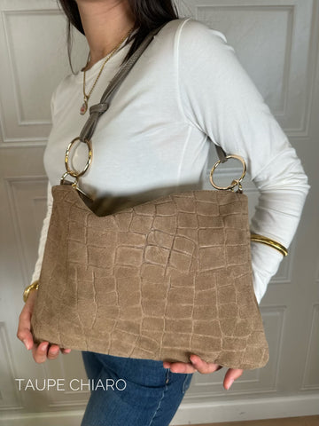 Borsa suede Brenda coco - Hola Selection