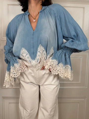 Camicia chambray pizzo - Tensione In