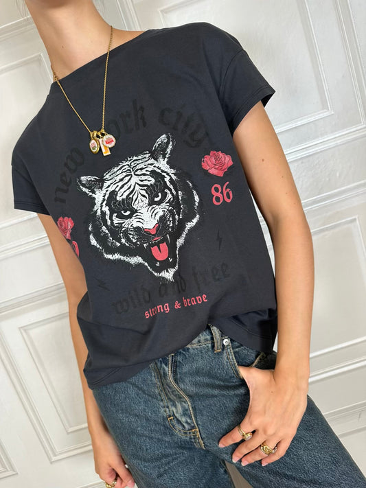 T-shirt New York tigre nera - Susymix