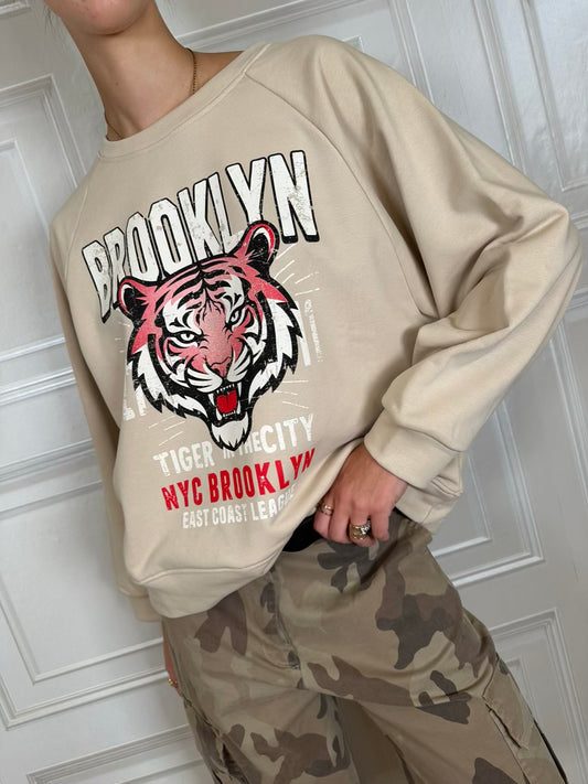 Felpa tigre Brooklyn vaniglia - SusyMix