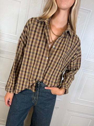 Camicia check moro e senape  - Haveone