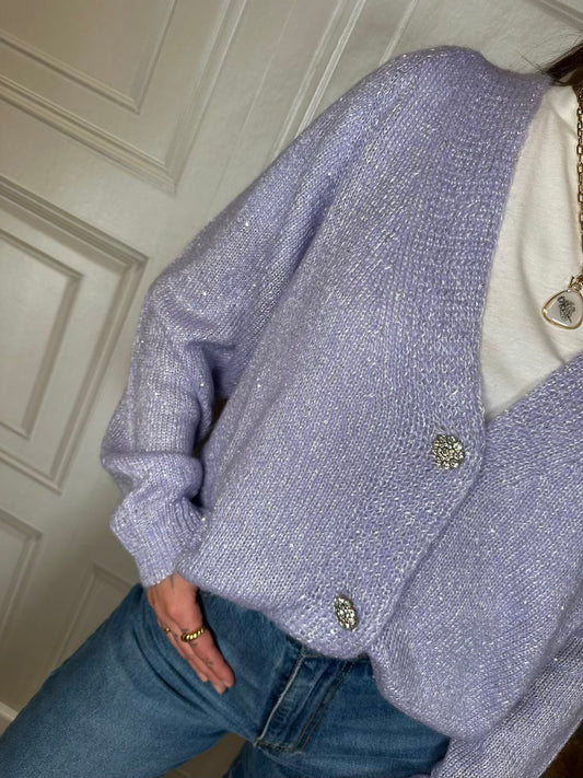 Giacchina bottoni gioiello micro paillettes - Kontatto