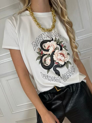 T-shirt dark bloom bianca - Vicolo