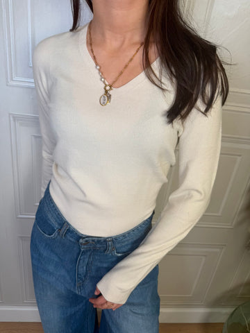 Maglia scollo V viscosa - Kikisix