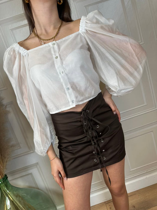 Camicia crop manica sbuffo - Vicolo