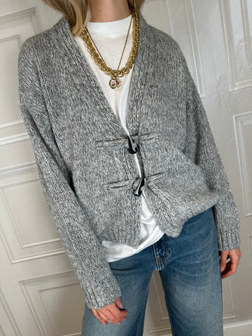 Cardigan alamari mélange grigio - Haveone