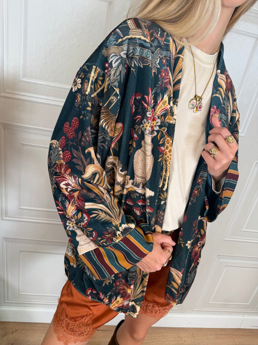 Giacca kimono ciniglia Flora - Nomad Haveone