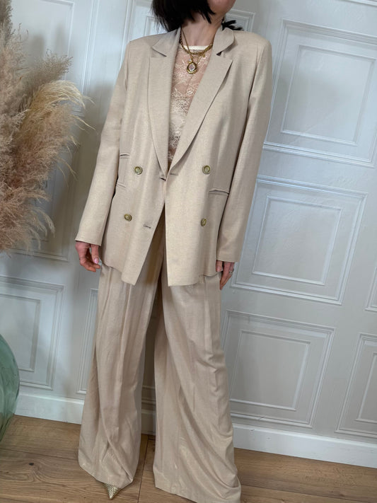 Tailleur in lino spalmato oro - Haveone