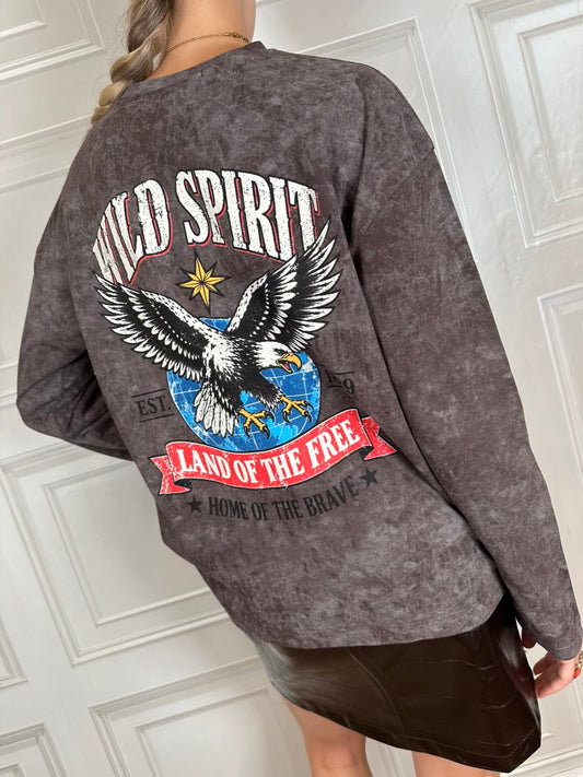T-shirt stone wash wild spirit - Haveone