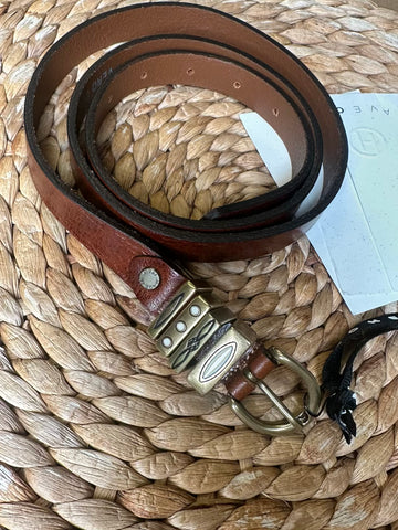 Cintura in pelle lucida cuoio - Haveone
