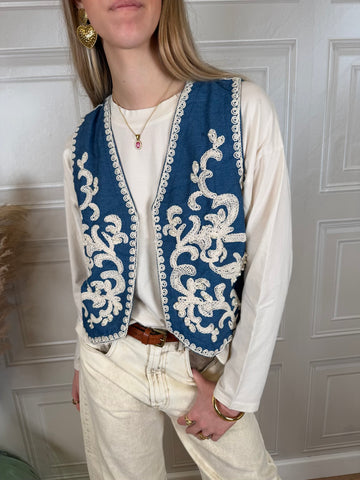 Gilet ricami denim - SusyMix
