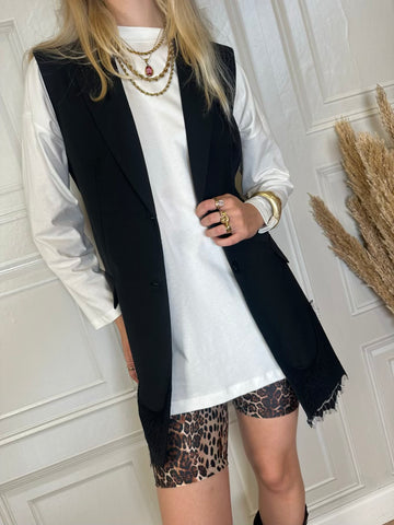 Gilet nero pizzo - Vicolo