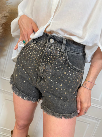 Shorts strass nero - HaveOne