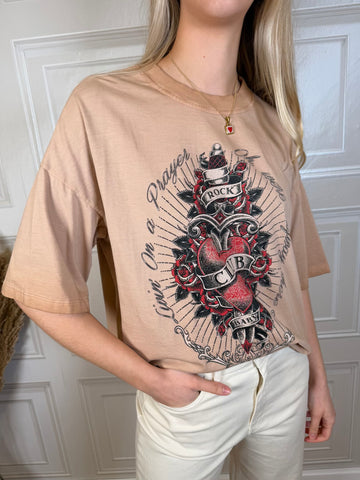 T-shirt Rock Club Baby rosa - Haveone