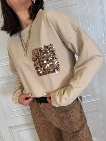 Felpa taschino paillettes - SusyMix
