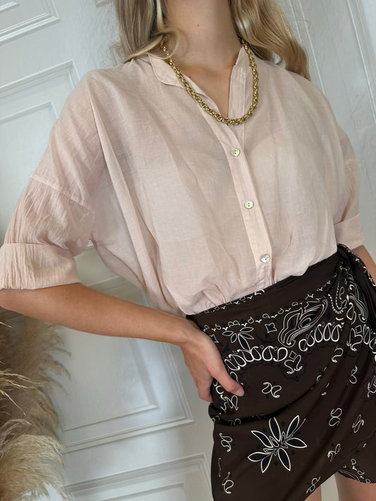 Camicia mussola rosa cipria - Haveone