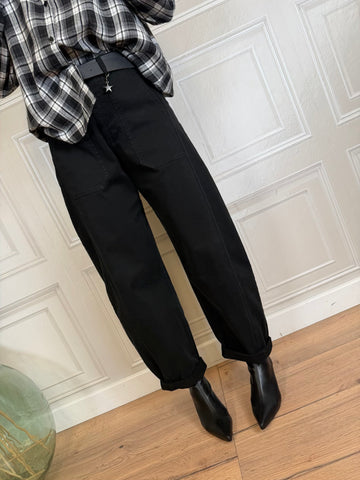 Pantalone egg fit stellina nero - SusyMix