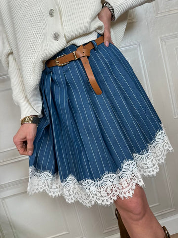 Minigonna plissettata denim - Susymix