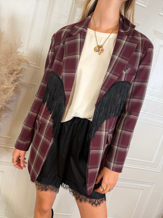 Giacca Blazer Frange Check - Vicolo