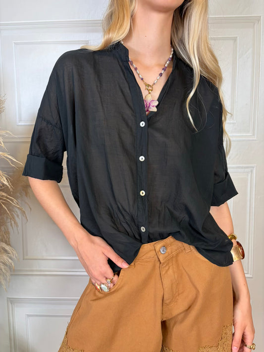 Camicia mussola nero - Haveone