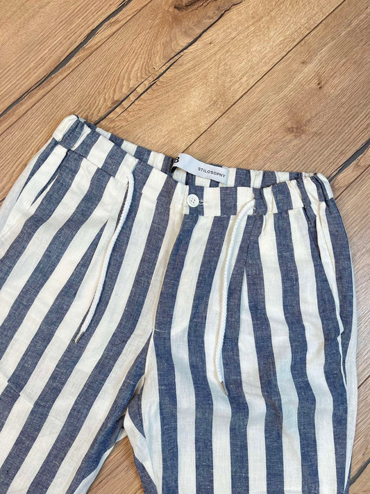 Pantalone rigato lino - Stilosophy